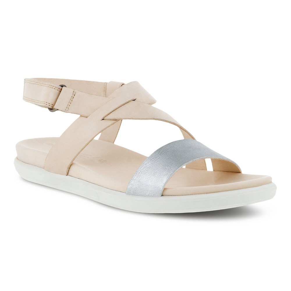 ECCO Womens Sandals Beige - Simpil Flat - FAU-740259